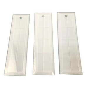 Chandelier Clear Rectangular Beveled Glass Panel With Grid Lines Lamp Replacemen